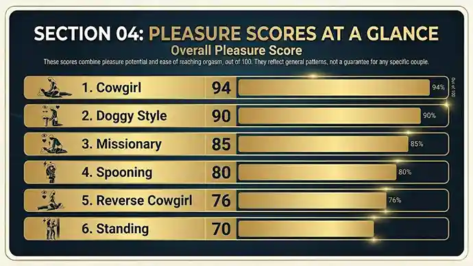 Bar chart visual of overall pleasure scores for each sex position