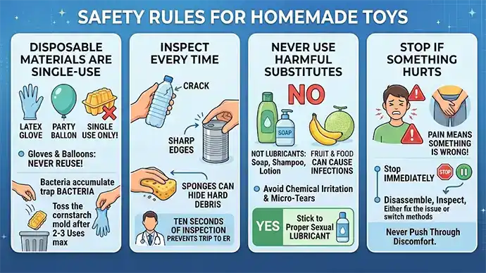 Safety and hygiene rules for homemade sex toys