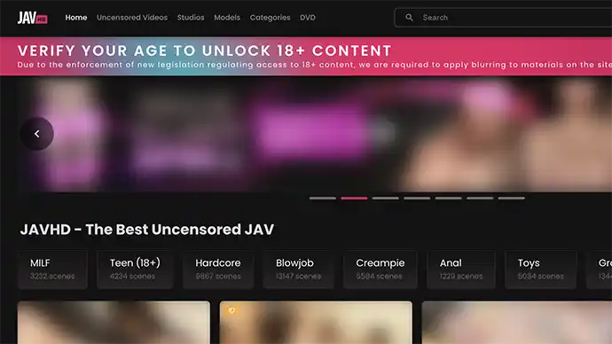 JAV HD homepage screenshot showing subtitled Japanese porn bundle