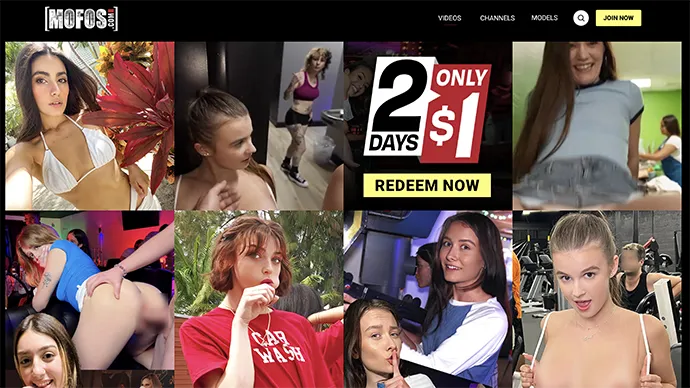 Mofos homepage screenshot - premium POV porn site