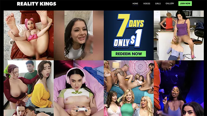RealityKings homepage screenshot - premium reality porn site