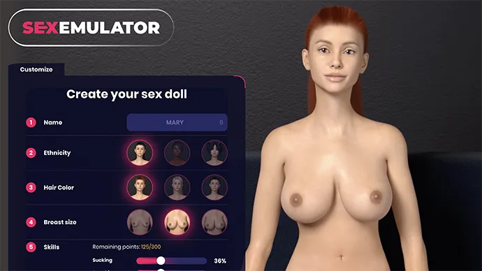 SexEmulator homepage screenshot - 3D adult games site