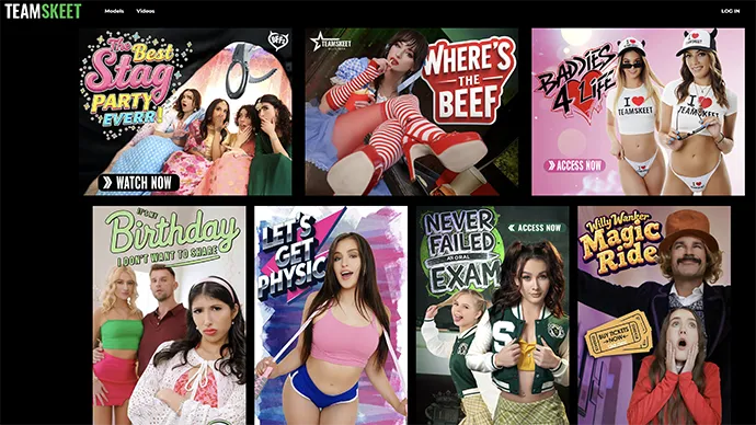 TeamSkeet homepage screenshot - premium porn network