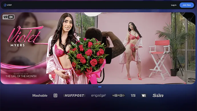 VRPorn homepage screenshot - largest VR porn library